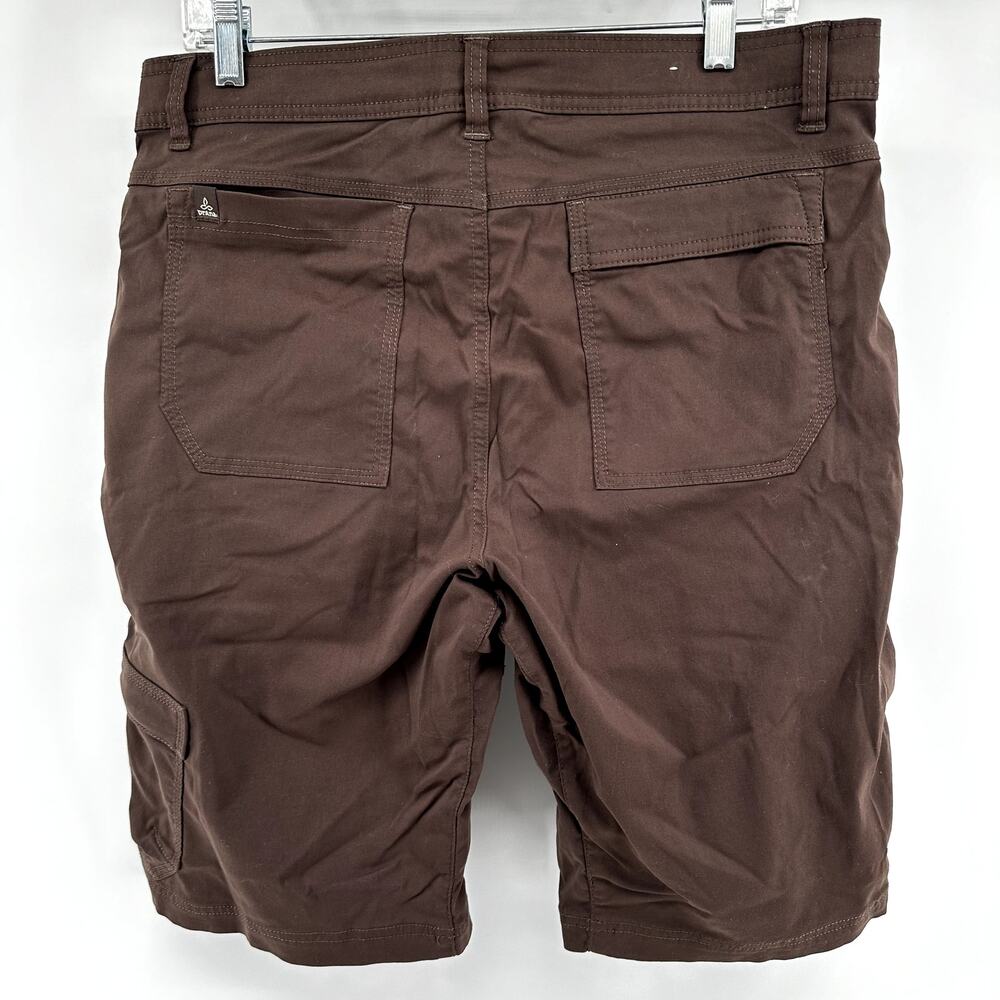 prAna Stretch Zion Cargo Shorts UPF 50+ Webbing Adjustable Waistband Brown M - Picture 3 of 3
